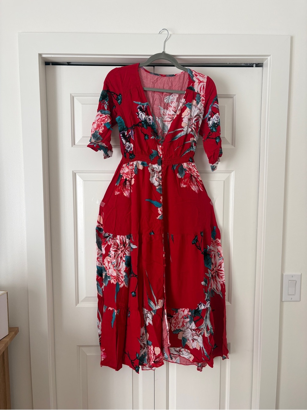 💃🏽Floral Red Maxi Dress 👗